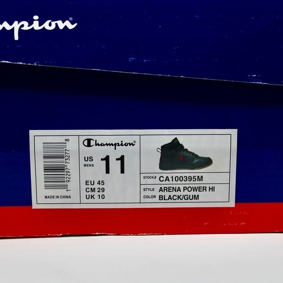 *NEW* Champion Arena Power HI Black Lifestyle Sneakers Black/Gum Size 11 - Picture 9 of 9